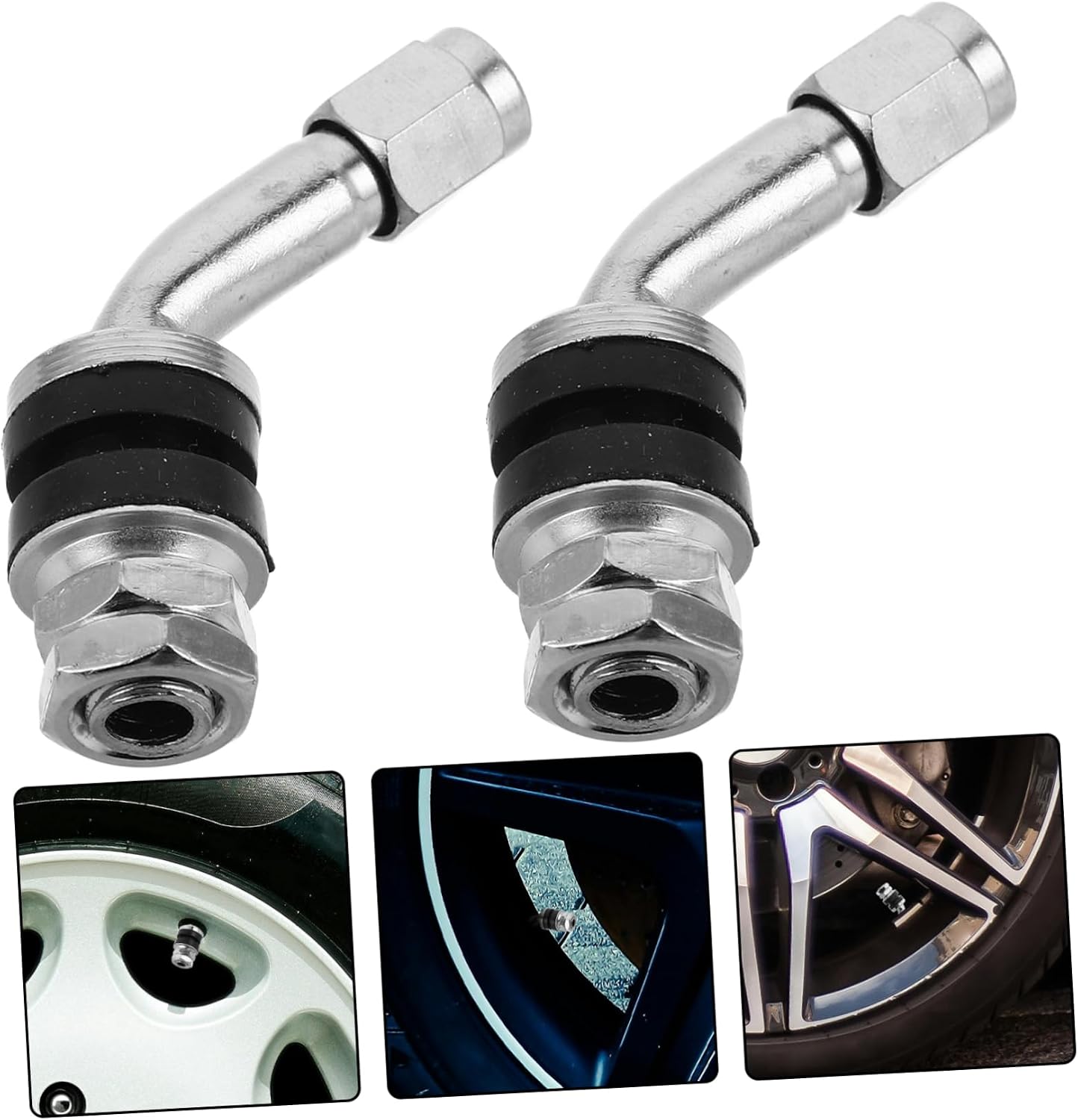 GARVALON 4pcs Motorcycle and Car Valve Stems Tubeless Tire Valve Stems for Vacuum Tires Easy Installation Leak Design for Vehicles