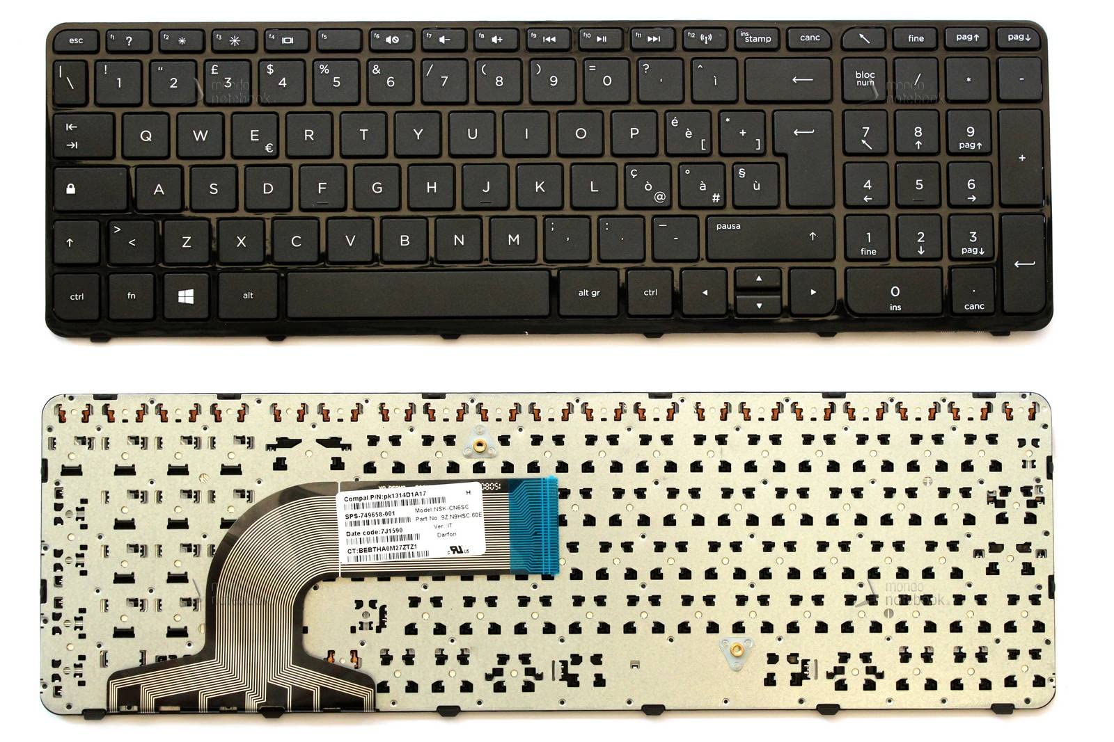 Tastiera Originale Italiana Per HP 15-G067NL – Layout QWERTY, Nera Con Garanzia 2 Anni