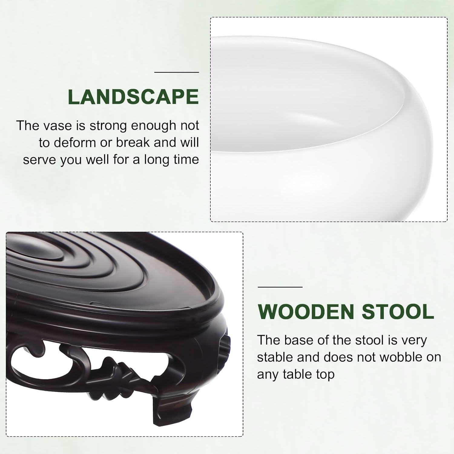 YARNOW Lotus Bowl Planter with Stand, 5.1 Inch Hydroponic Planter Bowl, Ceramic Water Lily Pot for Home Garden Office Decor