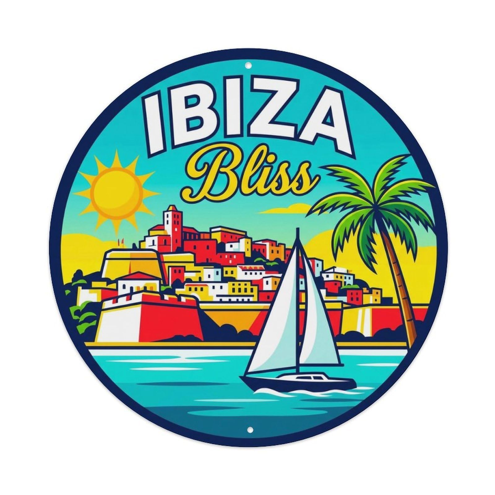 Vintage Travel Ibiza Spain Citizens Metal Tin Sign