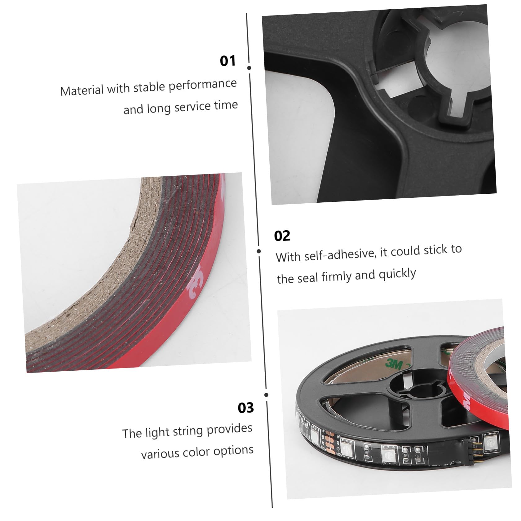 ibasenice Patinete Scooter Accesorios condujo Herramientas eléctricas para Acelerador Ruedas Luces de Skate Tira de Luces LED para patineta eléctrica Tira de luz Epoxy Black