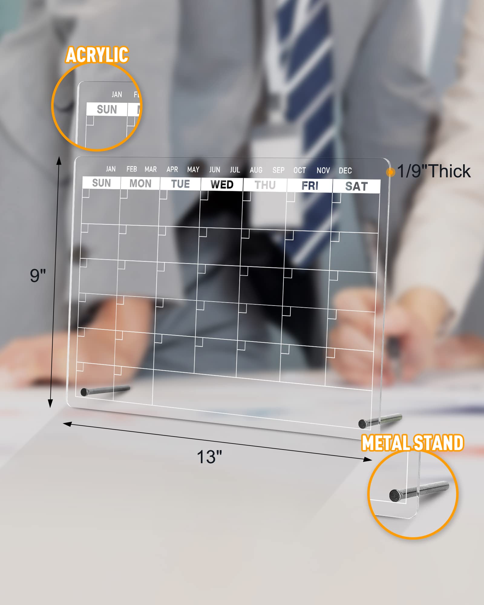 Snapklik.com : Acrylic Dry Erase Calendar Board To Do List Desktop ...