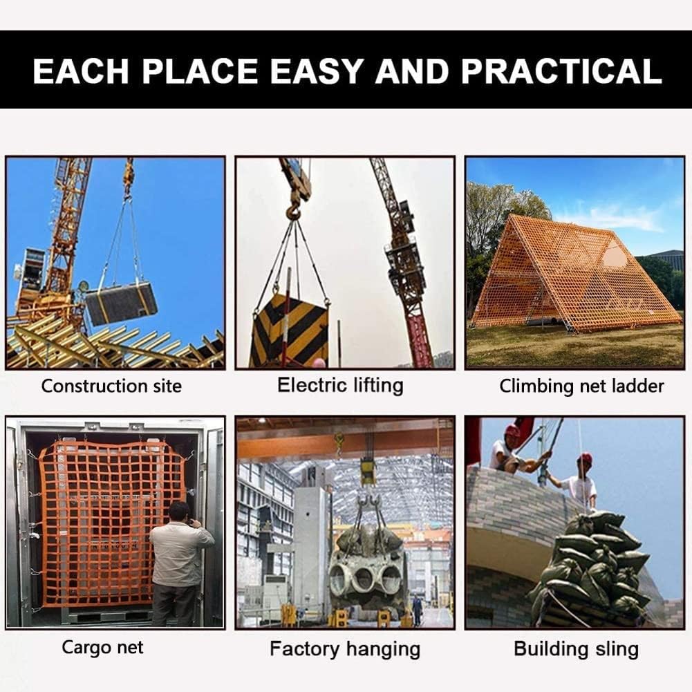 バン用カーゴ固定ネット - 安全吊り下げナイロンリフティングネット、調節可能なカーゴネットストラップ、強力な耐荷重リフティングネット
