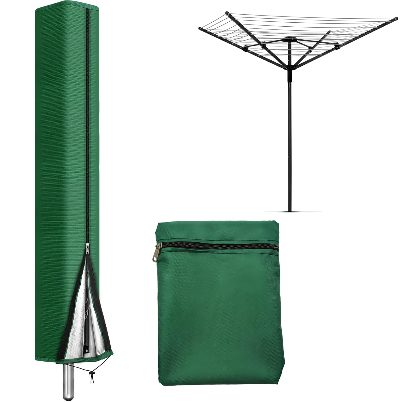 Rotary Washing Line Cover 165x16x16cm, 210D Waterproof Rotary Airer Cover