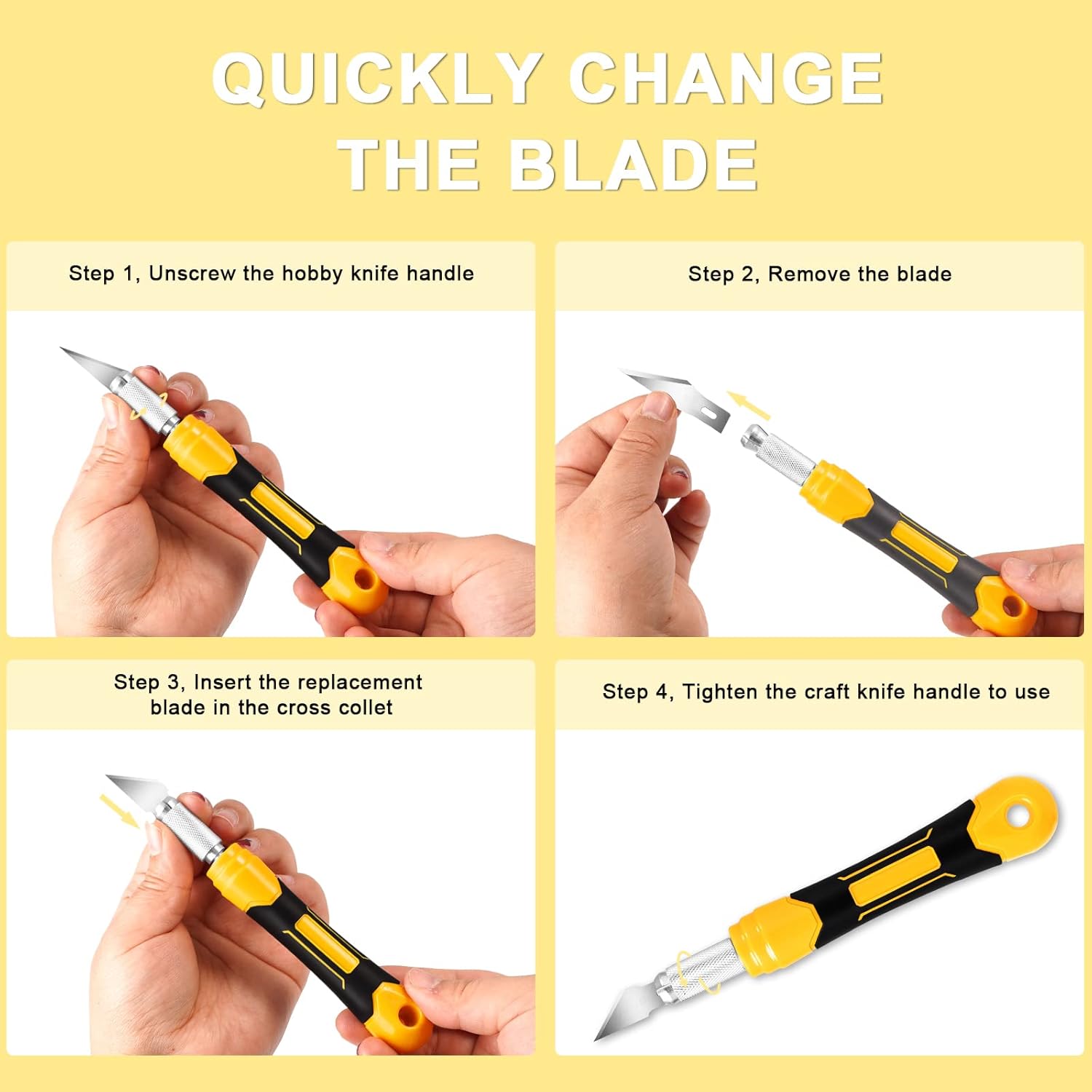 DIYSELF 13 Pack Craft Knife Exacto Knife Set, 3-Pack Hobby Knife for Art Work, Exacting Knife with 10 Pcs Exacto Blades Assorted : Arts, Crafts & Sewing