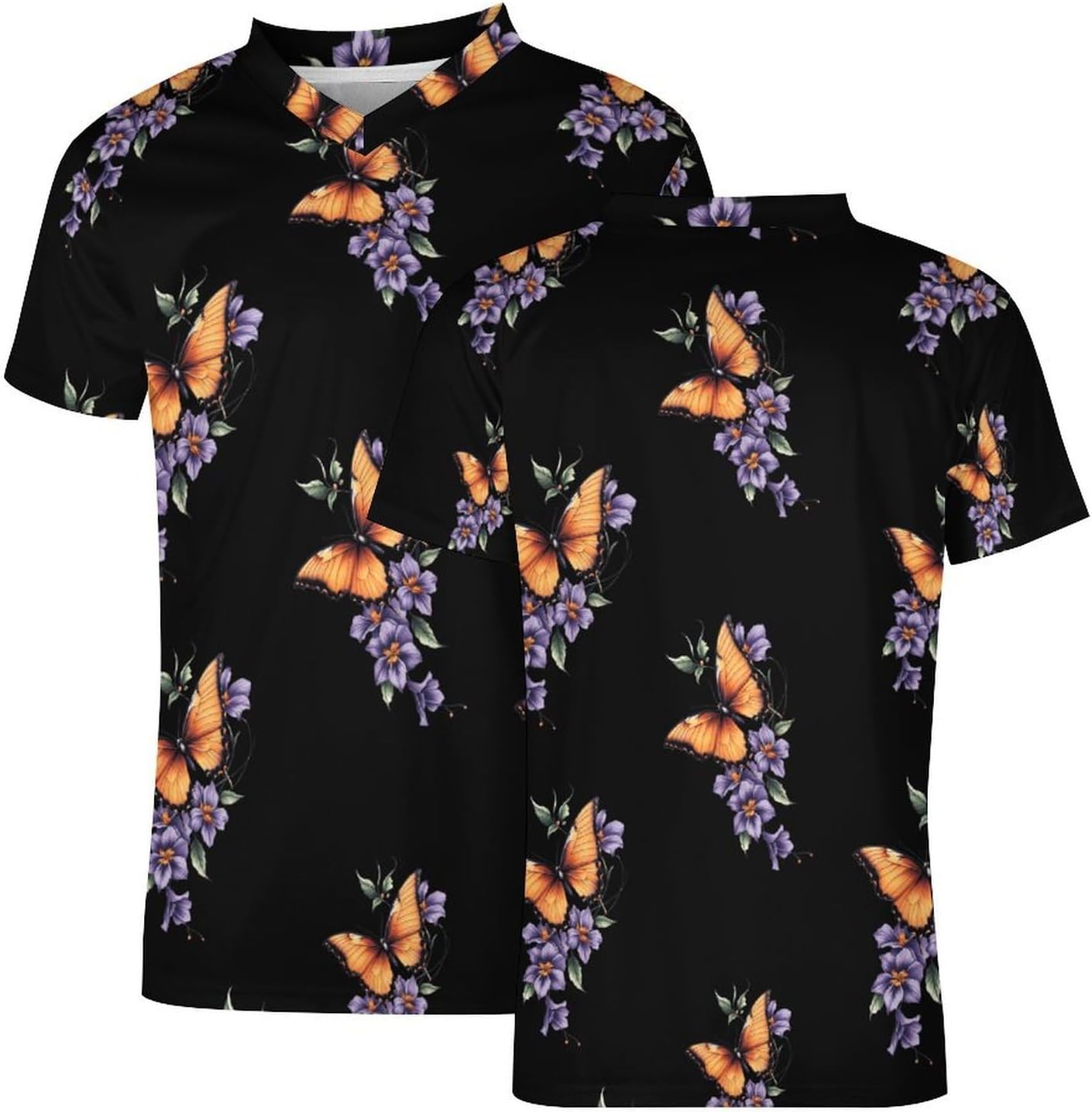 Butterflys Hibiscus Syriacus Flowers Soccer Jersey Football Shirt Athletic Sports T-Shirt Personalized for Men Women