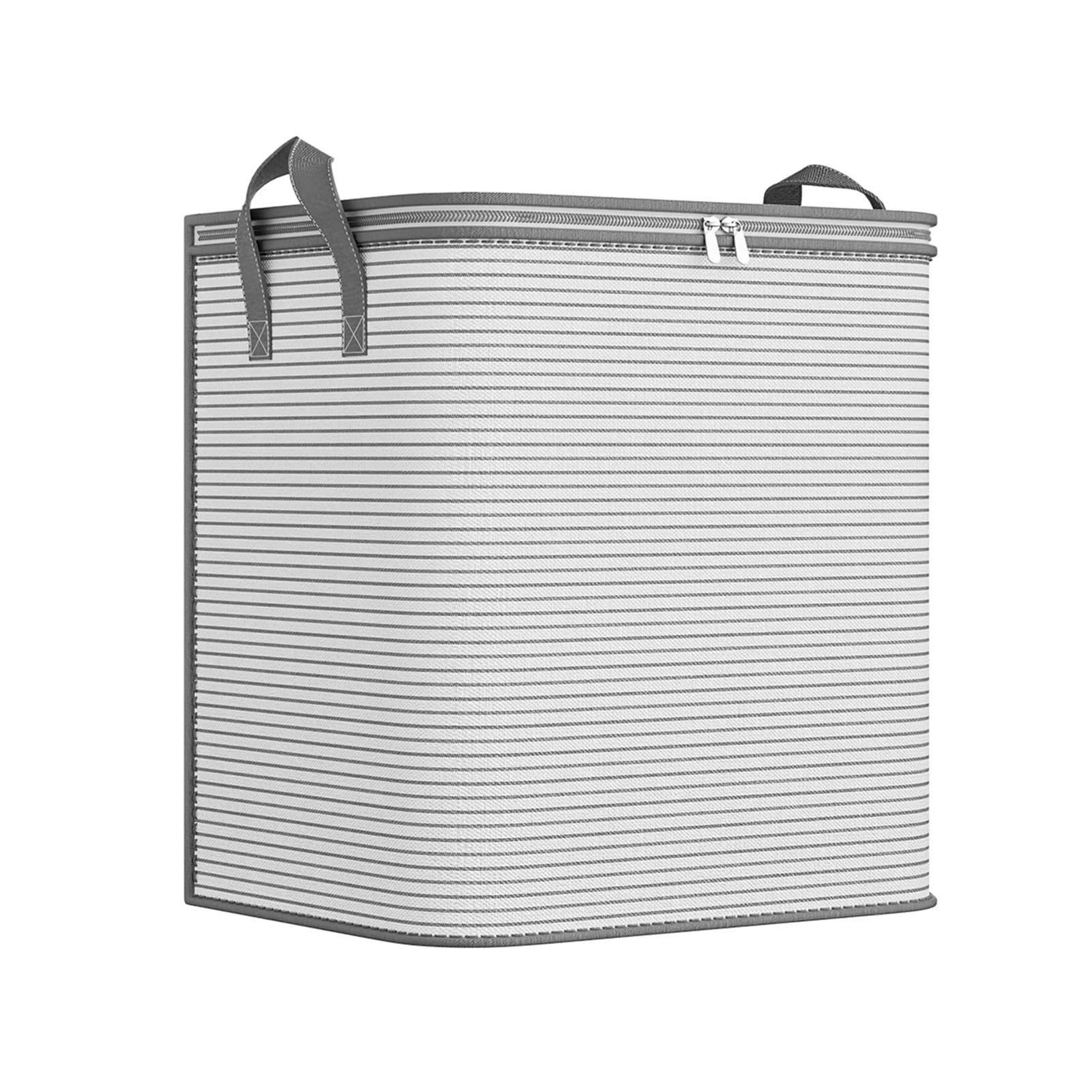 DSFIHJO 3PCS Large Capacity Clothes Quilts Storage Bag Foldable Blanket Storage Containers with Handle for Organizing Bedroom Wardrobe Closet(Grey,50x35x46cm)
