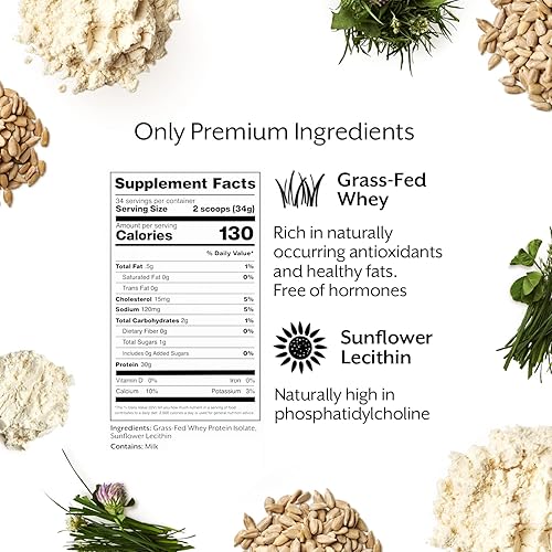 Miniatura 4 de Promix Proteína de suero en polvo, 1.06 oz de aislado de suero alimentado con hierba, 0.16 oz de BCAAs, sin gluten, apto para dieta cetogénica, sin