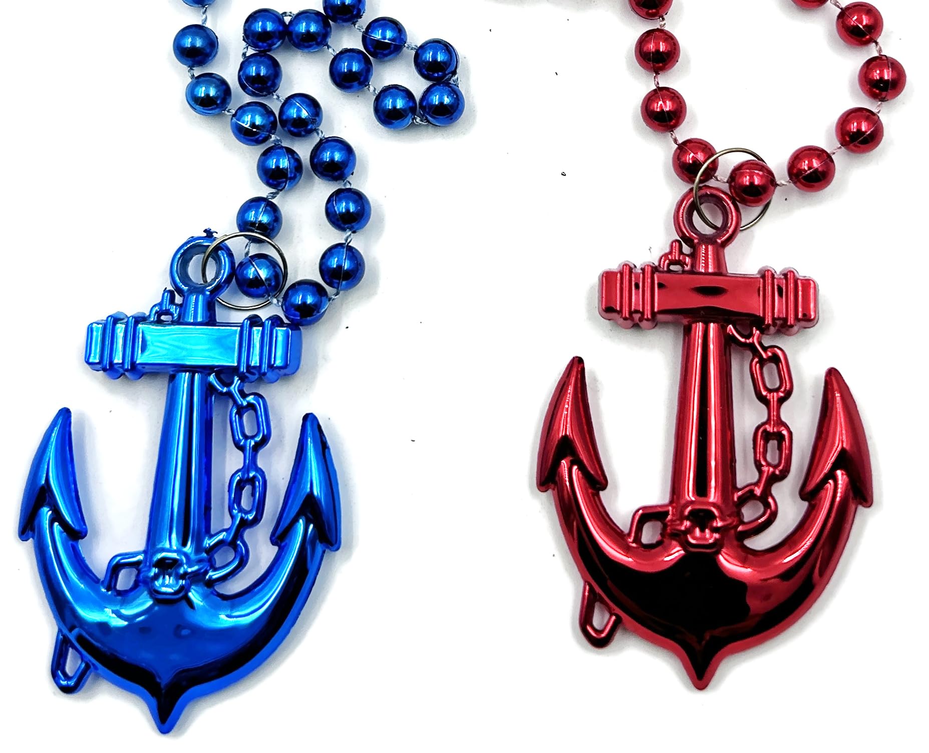 Gasparilla Pirate Bead Necklace Anchors Two Strands
