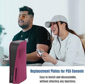 Disc Edition Faceplate Cooling Vent Cover Skin Shell Panel for PS5 Console, PlayStation 5 Protective Shell Replacement Faceplate Accessory Cosmic Red