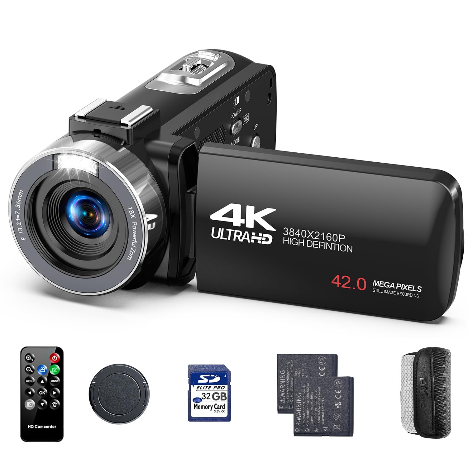 CAMWORLD 4K Video Camera Camcorder, 42MP