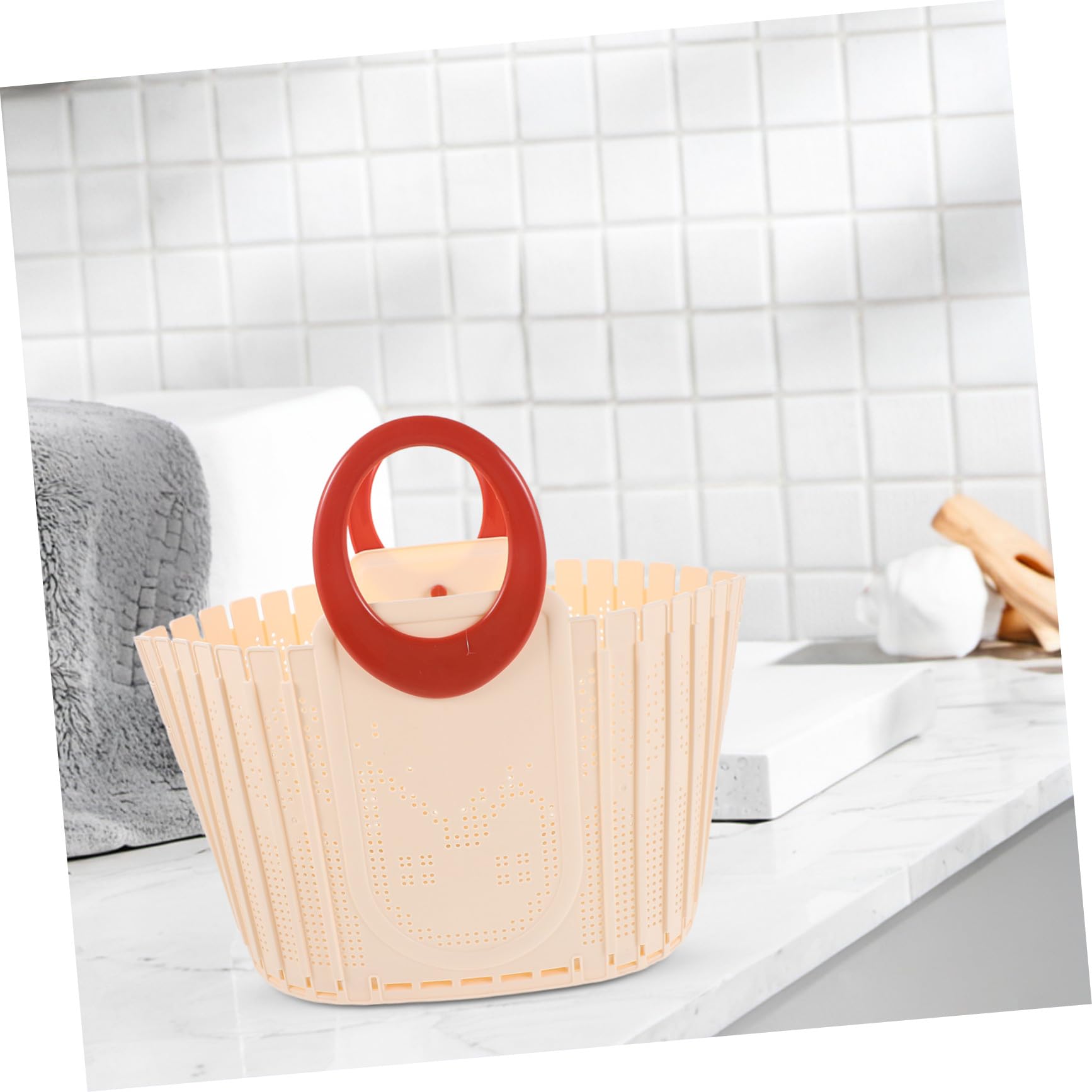 Gatuida Cesta Plegable para Baño Portátil con Asa Organizador Colgante Multiusos para Ducha Camping Dormitorio y Almacenamiento Compacto