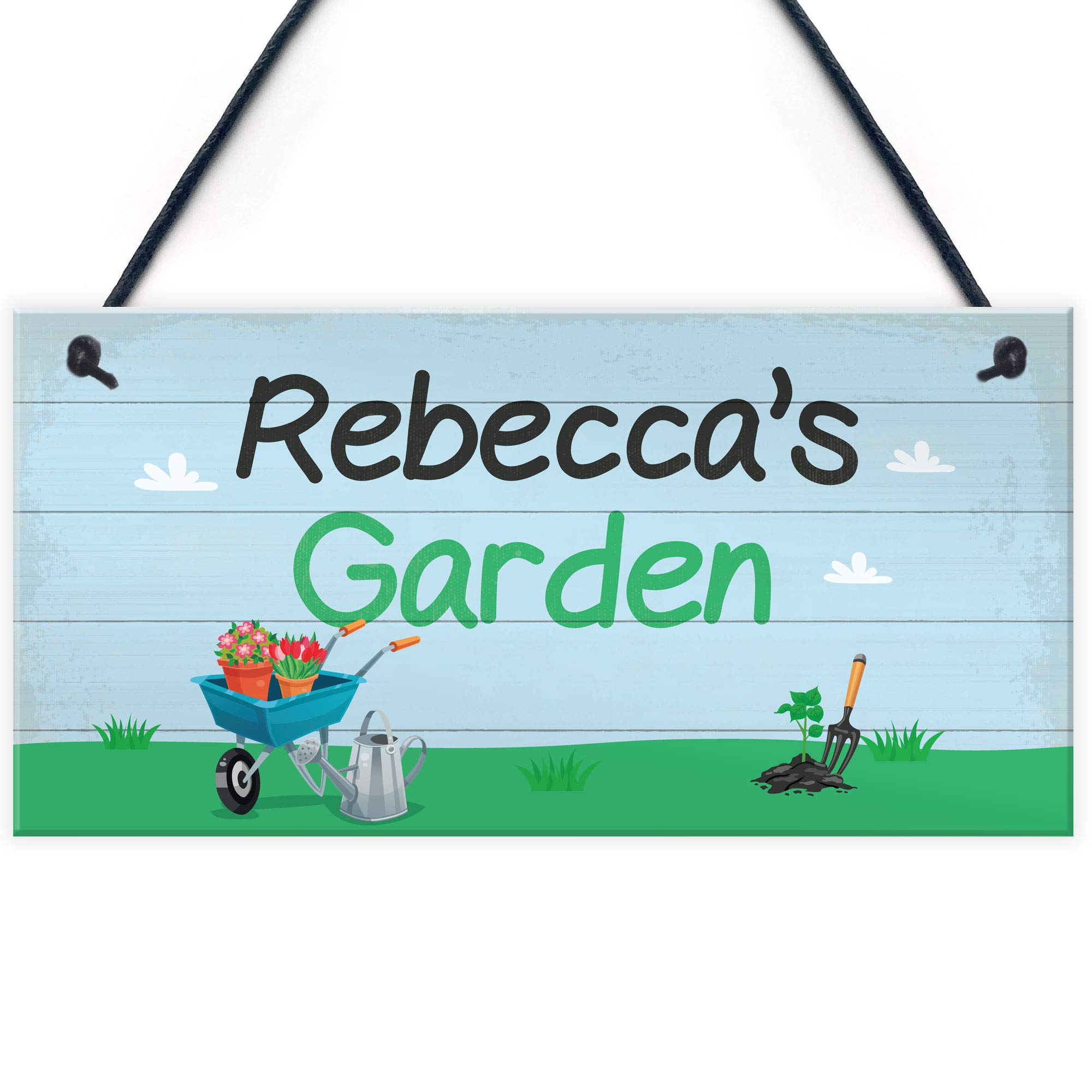 Red Ocean Personalised Garden Sign Novelty Hanging Plaque SummerHouse Sign Garden Shed Gift