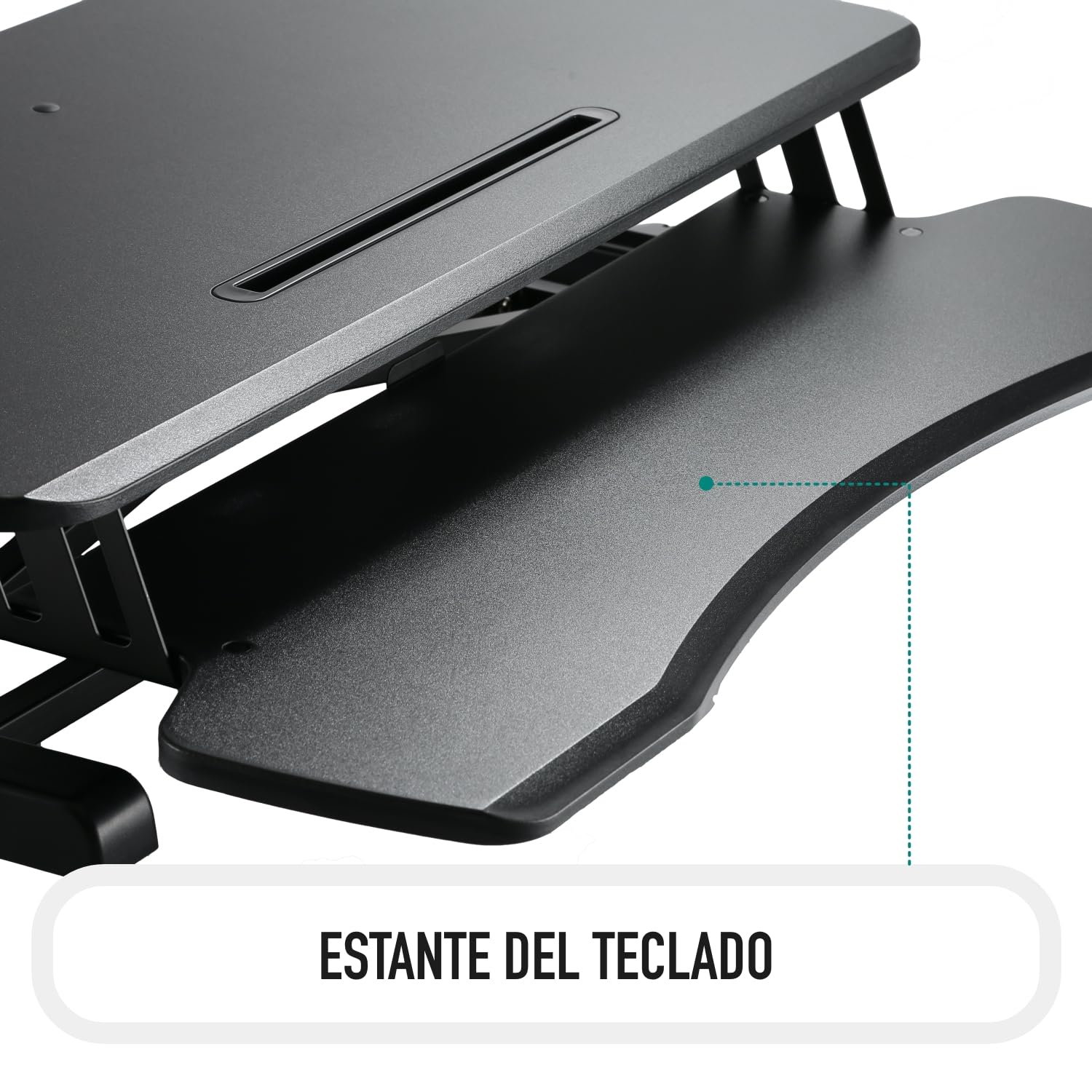 Ewent EW1545 Estación de Trabajo con Altura Ajustable y Bandeja de Teclado