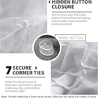 Vista 3 de Simple&Opulence Juego de funda de edredón 100% lino, 2 piezas, estilo básico, de lino lavado francés, color sólido, suave, transpirable, con cierre