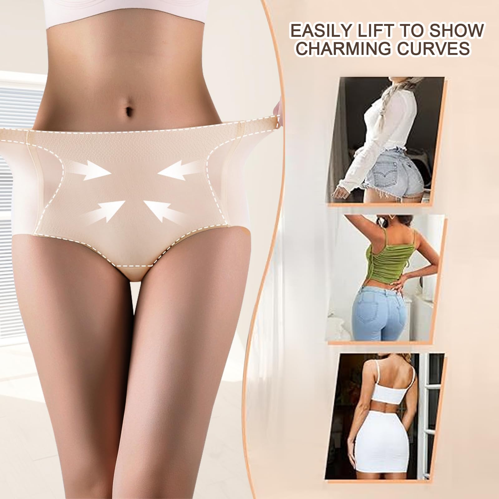 Damen Butt Lifter Po Push Up Unterhose Gepolsterter Unterwäsche Fake Ass Hüfte Butt Lifter Shapers Bauchweg Miederhose Nahtlose Shapewear Hip Enhance Figurformender Höschen