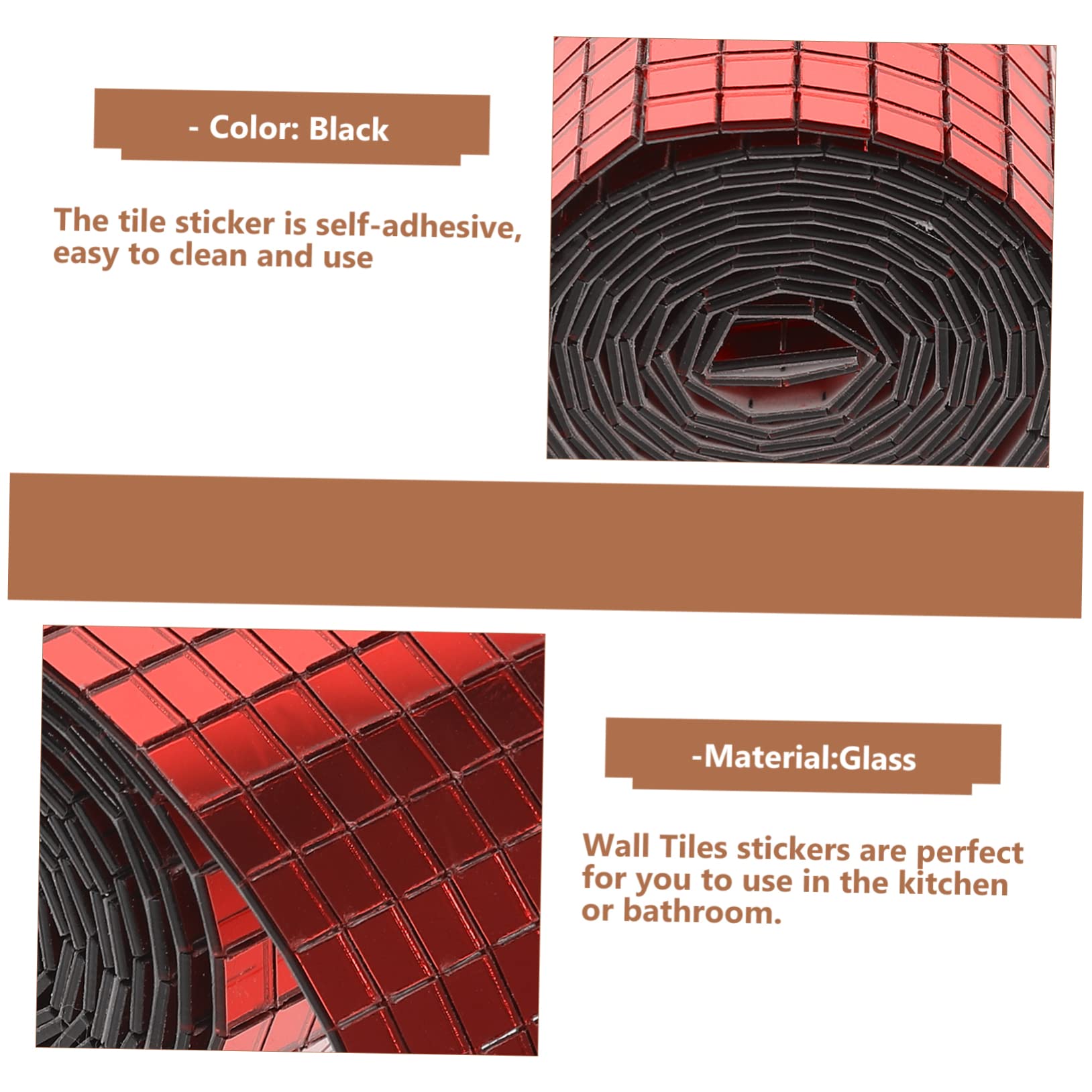 Film Autocollant Pour Crédence Cuisine - Miroir Cristal Rouge, Protection éclaboussures, Lavable, Mat