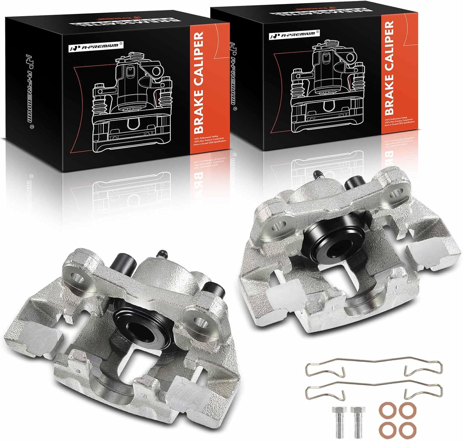 A-Premium Disc Brake Caliper Assembly with Bracket Compatible with Select Jeep Models - Grand Cherokee 1999 2000 2001 2002 2003 2004, Sport Utility - Rear Driver and Passenger Side, 2-PC Set