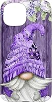 Vista 6 de Cute Purple Aesthetic Anemones Flower Pattern Lavender Gnome Case for iPhone 17