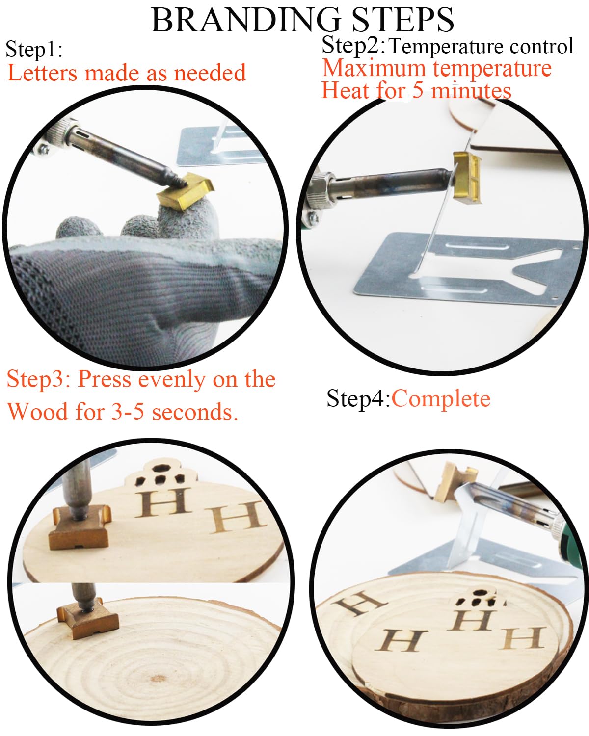 Holzbrennen-Buchstaben-Set, 26 Stück, Alphabet-Markenstempel für Holz, Leder, Hüte, Grillbrot, mit einem 60 W elektrischen Brandeisen (1,2 cm, 10 Zahlen)