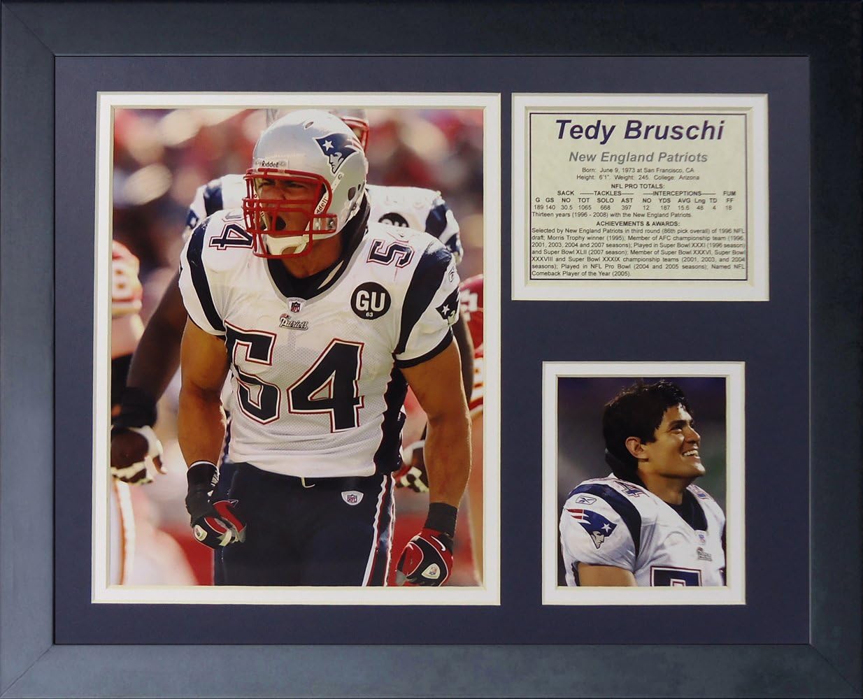 Tedy Bruschi 11" x 14" Framed Photo Collage by Legends Never Die, Inc.