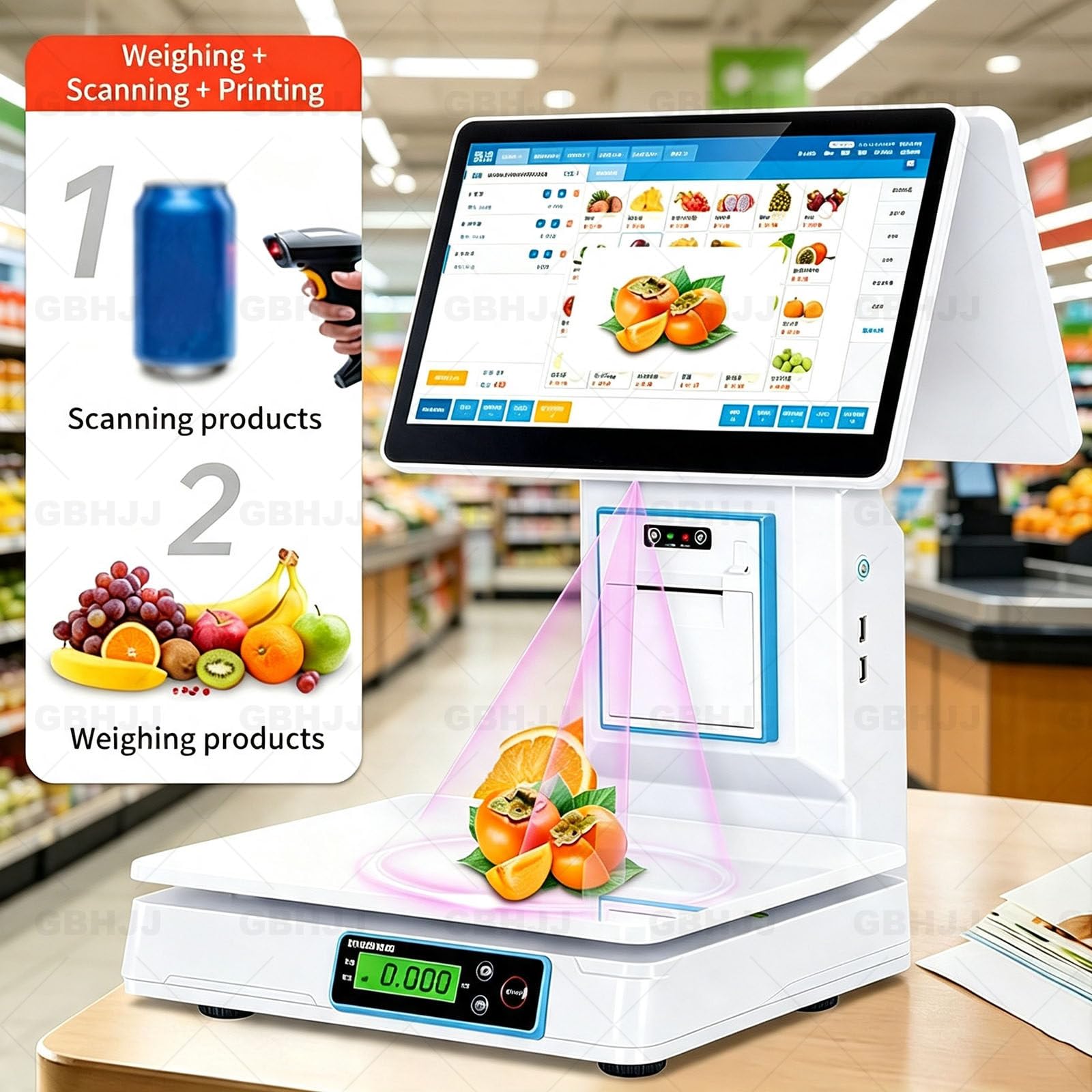 Monitor dotykowy POS 15,6 cala, system POS ze sklepową wagą Singlescreen