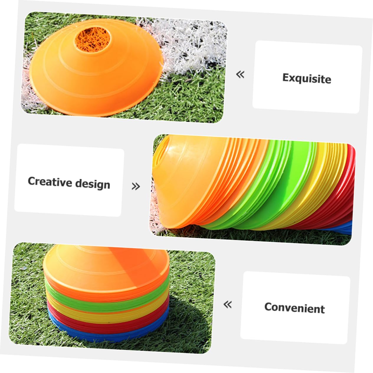 Mikikit 1 Juego Conjunto de Conos de Fútbol Brillantes con Soporte Metálico y Bolsa para Entrenamiento Deportivo y Agilidad Equipamiento de Entrenamiento de Fútbol
