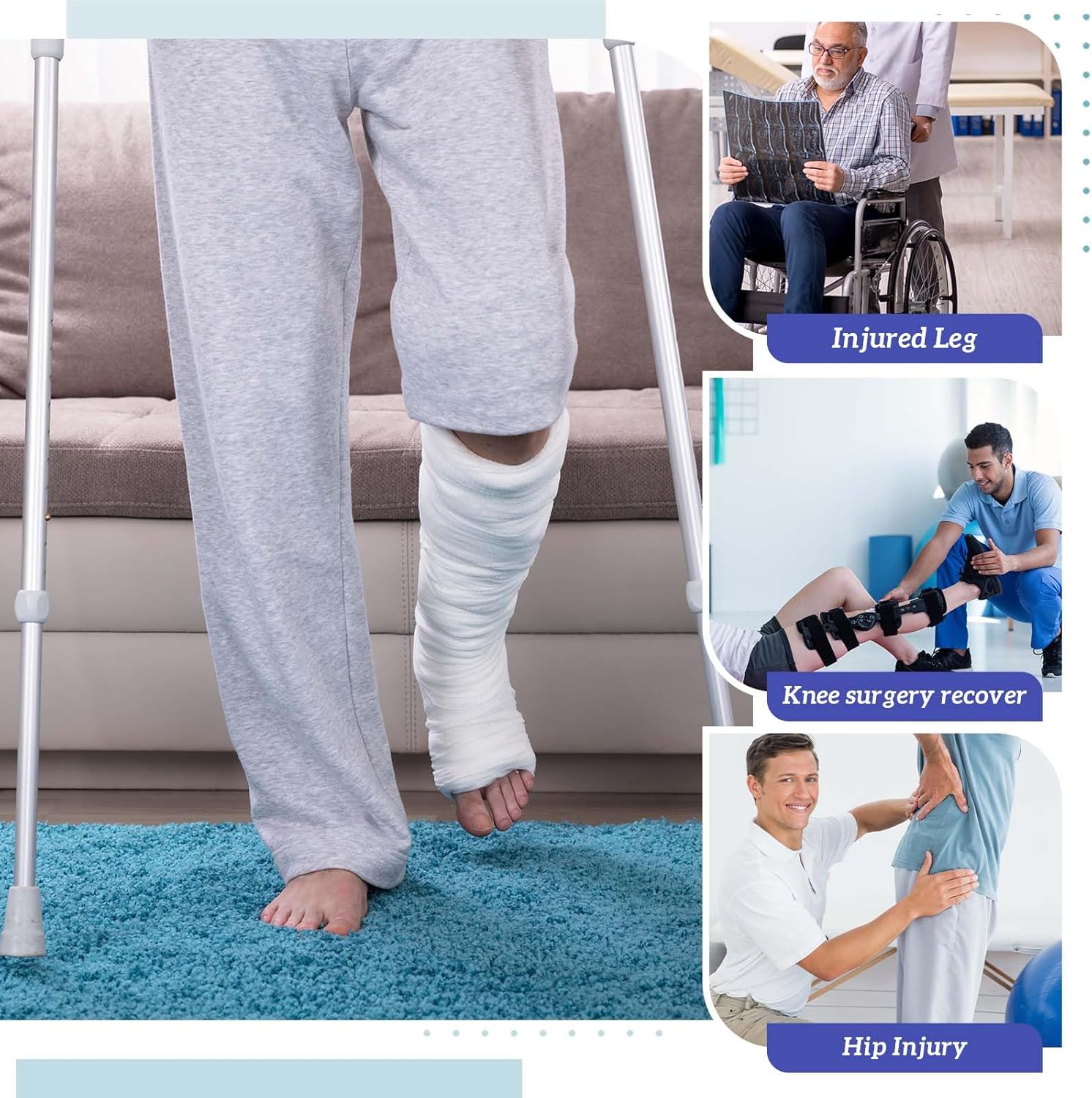 Hercicy 2 Pack Men's Fleece Tearaway Pants with Pockets, Full Open Bottom Pants, Post Surgery Pants, Unisex(Black & Gray)