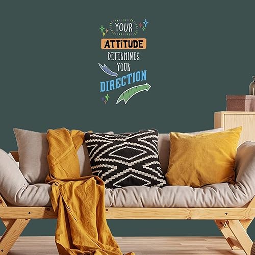 Miniatura 5 de Calcomanías de pared con frases Tu actitud determina tu dirección, adhesivo de pared extraíble para dormitorio de niños, sala de estar, calcomanía