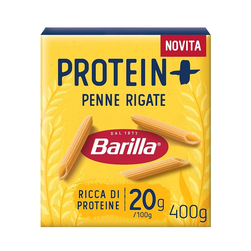 Barilla Pasta Penne Protein+, Pasta Proteica di Semola di Grano Duro con Proteine di Piselli, 400 g