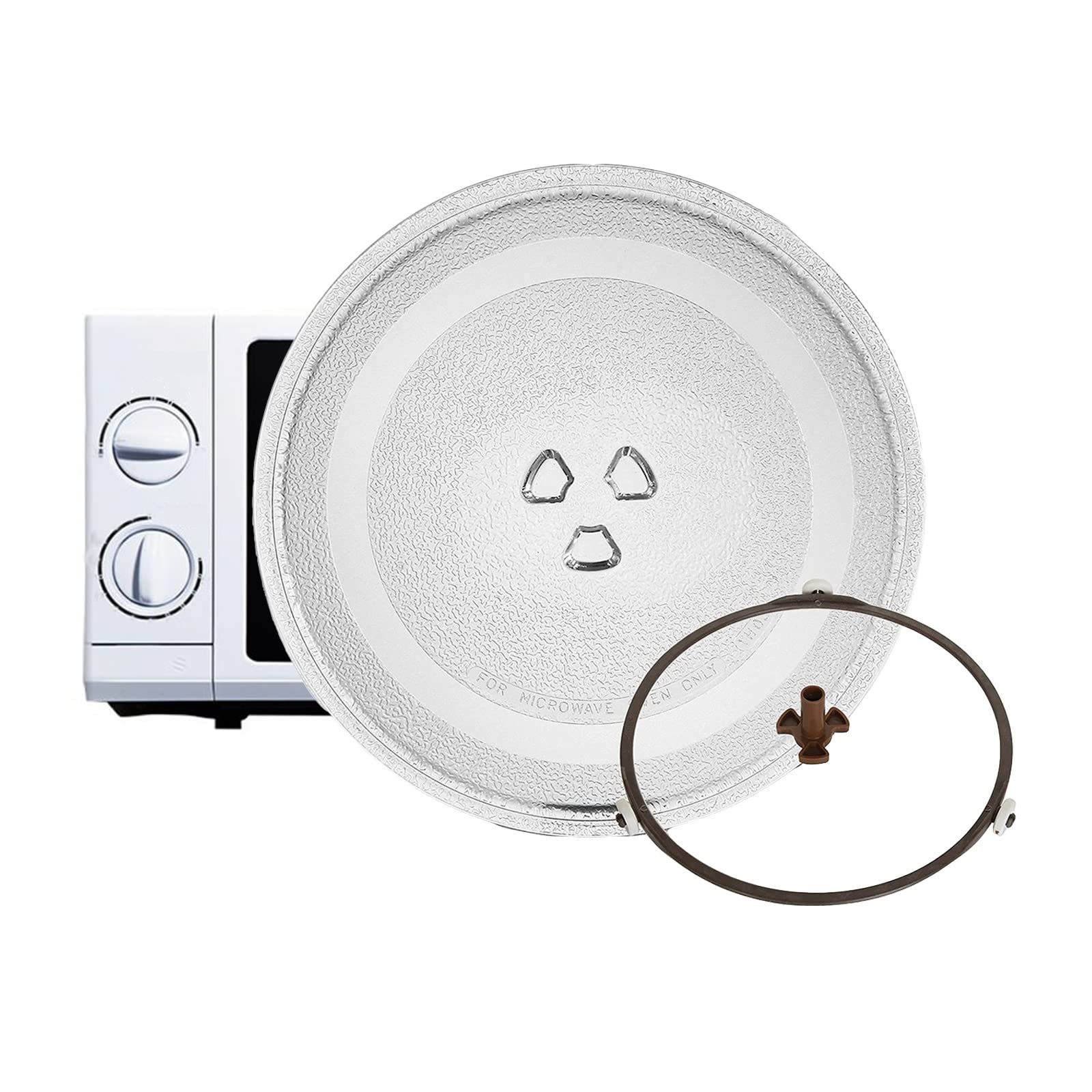 LIGUOYI Bandeja De Cocción De Vidrio ​para Microondas, Placa De Cristal para Placa Giratoria De Microondas, Universalrepuesto para Placa De Microondas con Acopladores, para Microondas