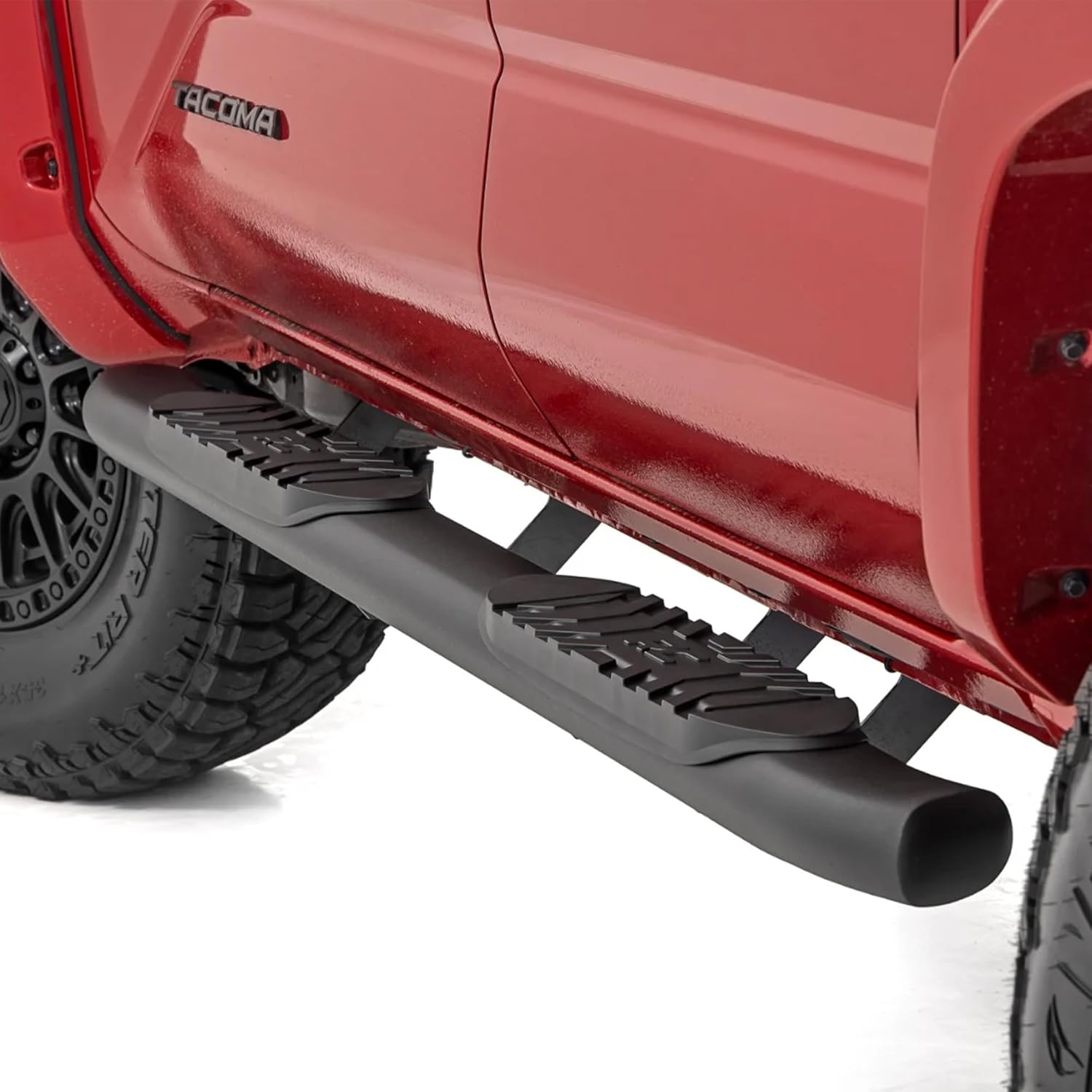 Rough Country Oval Nerf Step Bars for 2024-2026 Toyota Tacoma Double Cab - OEM Style, 500lb Steps, No-Drill Install