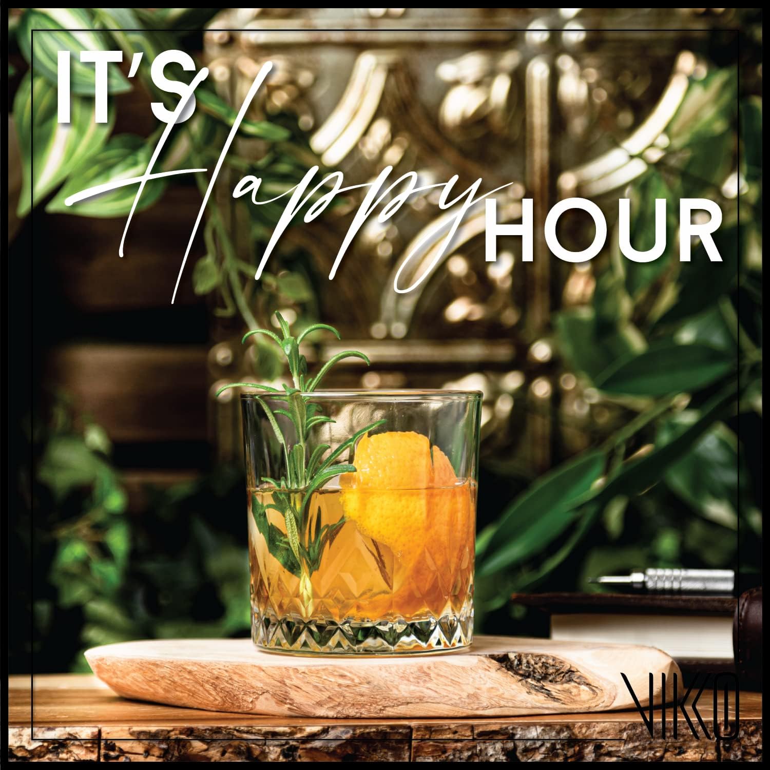 Vikko Whiskey Glasses, Set of 12 Old Fashioned Glasses, Crystal Style Glass Tumblers, 11.25 Ounce Capacity, Elegant Design, Dishwasher Safe