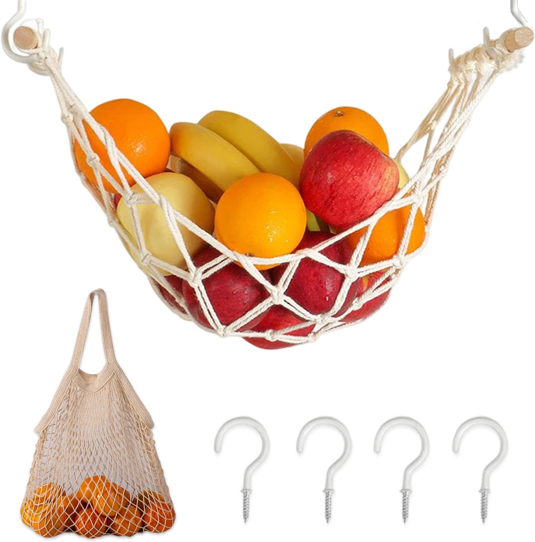 Fruit Hammock for Kitchen Under Cabinet Product Hammock Hanging, Rv Fruit Vegetable Hammock, Boho Decor, Kitchen Organization
