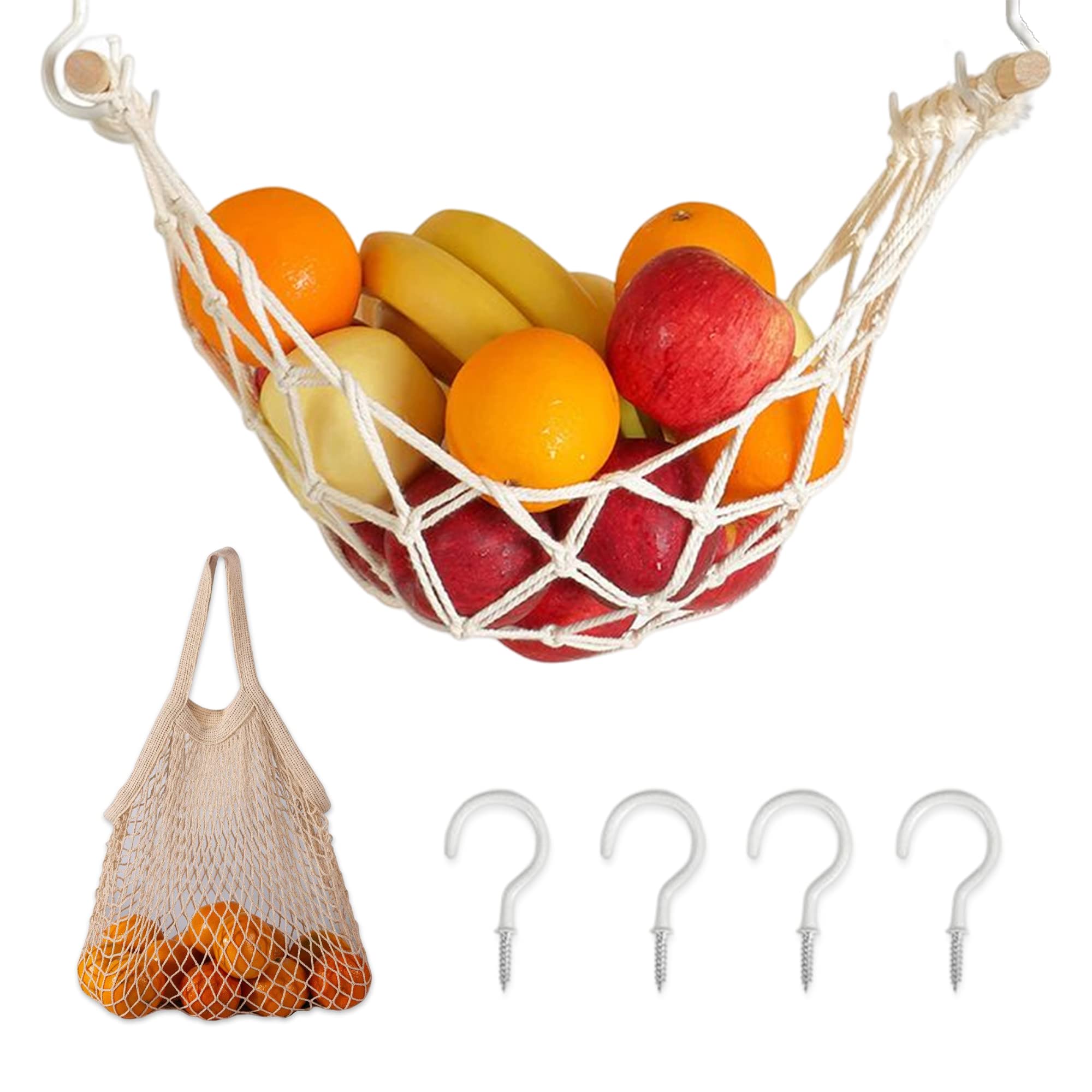 Fruit Hammock for Kitchen Under Cabinet Product Hammock Hanging, Rv Fruit Vegetable Hammock, Boho Decor, Kitchen Organization
