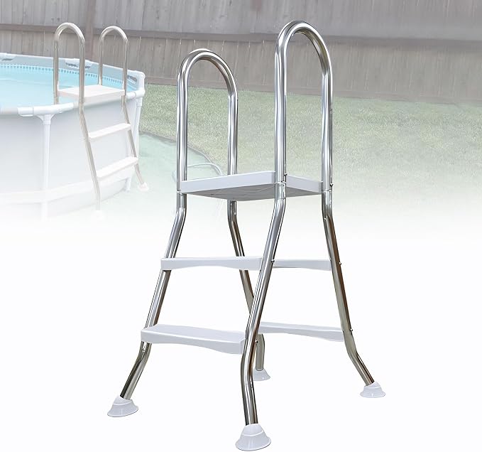 Escalera para piscina elevada de acero inoxidable 52" miniatura 7