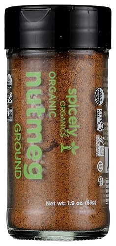 Spicely Organics, Nuez moscada orgánica molida, USDA orgánico, 1.9 onzas (paquete de 3)