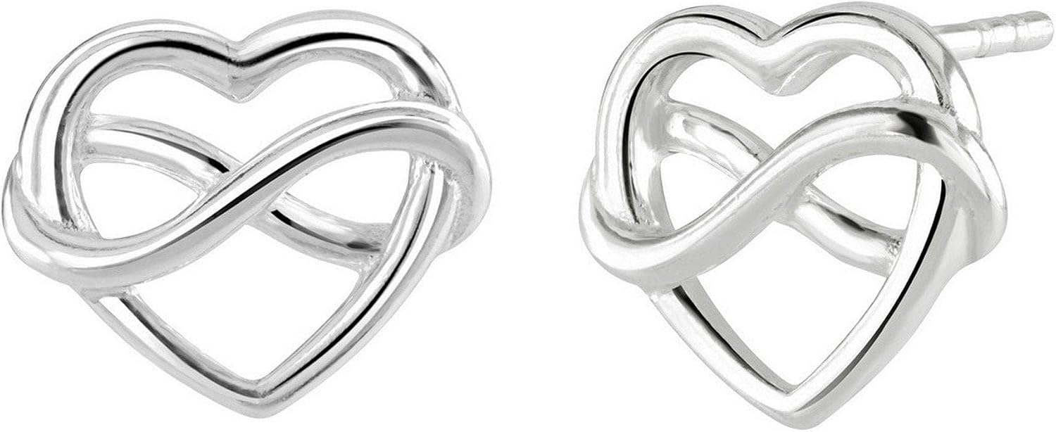 Dew Sterling Silver Heart and Infinity Earrings 4318HP028
