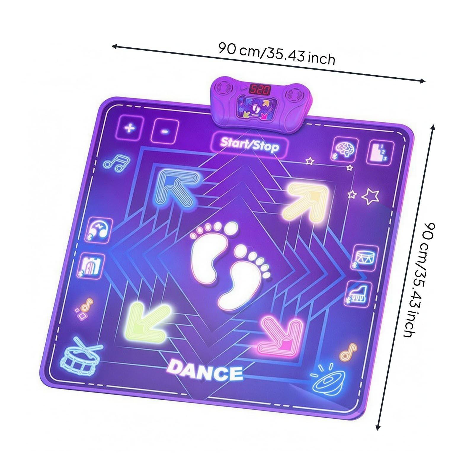 kowaku Tappeto da Gioco Le con | Resistente, Tappeto da Ballo con Console di Controllo, Educativo, Giocattolo, per Giochi