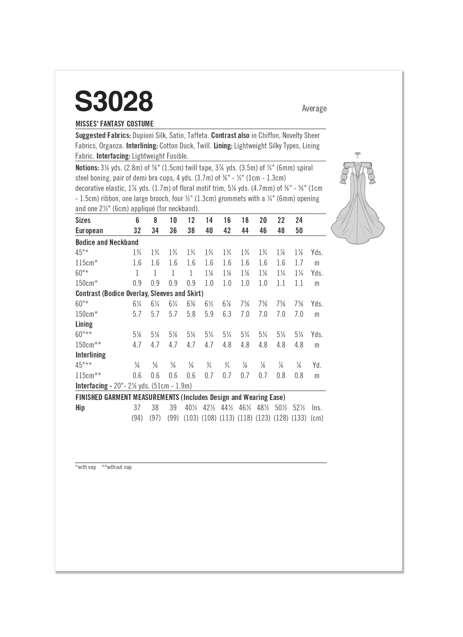 Simplicity 8285 H5 Robes Costumes à partir de Lori Ann Costumes Patron