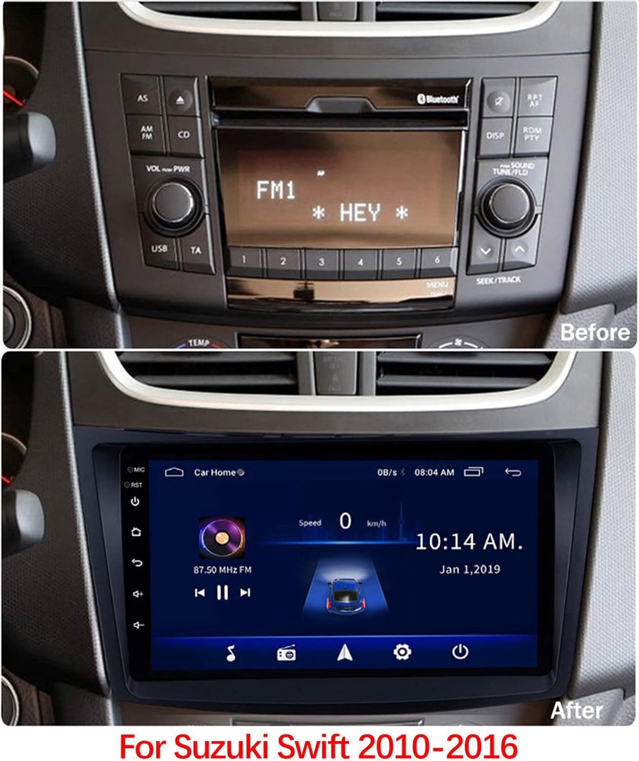 Android 11 9" IPS Touch Screen Car Stereo,Carplay RDS FM Car Radio for Suzuki Swift 2010-2016 Support USB DSP Steering Wheel Control DAB+ OBD DSP DVR+