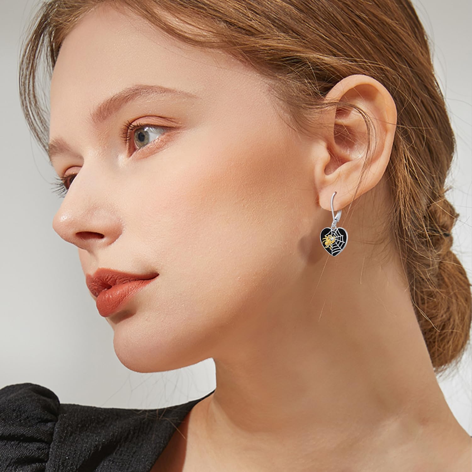 Skull/Pumpkin/Skeleton Hand/Ghost/Spider Earrings 925 Sterling Silver Halloween Heart Dangle Drop Leverback Earrings Gothic Punk Jewelry Gifts Halloween for Women - Image 5