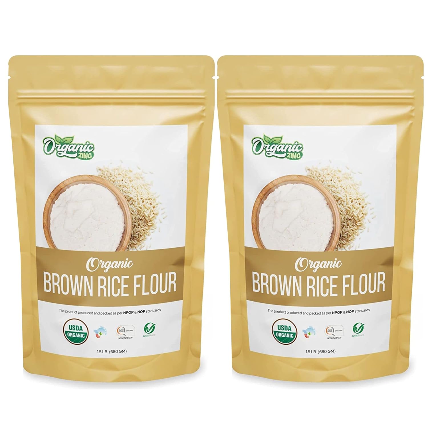 Organic Zing Organic Brown Rice Flour Rice Flour for Baking High in