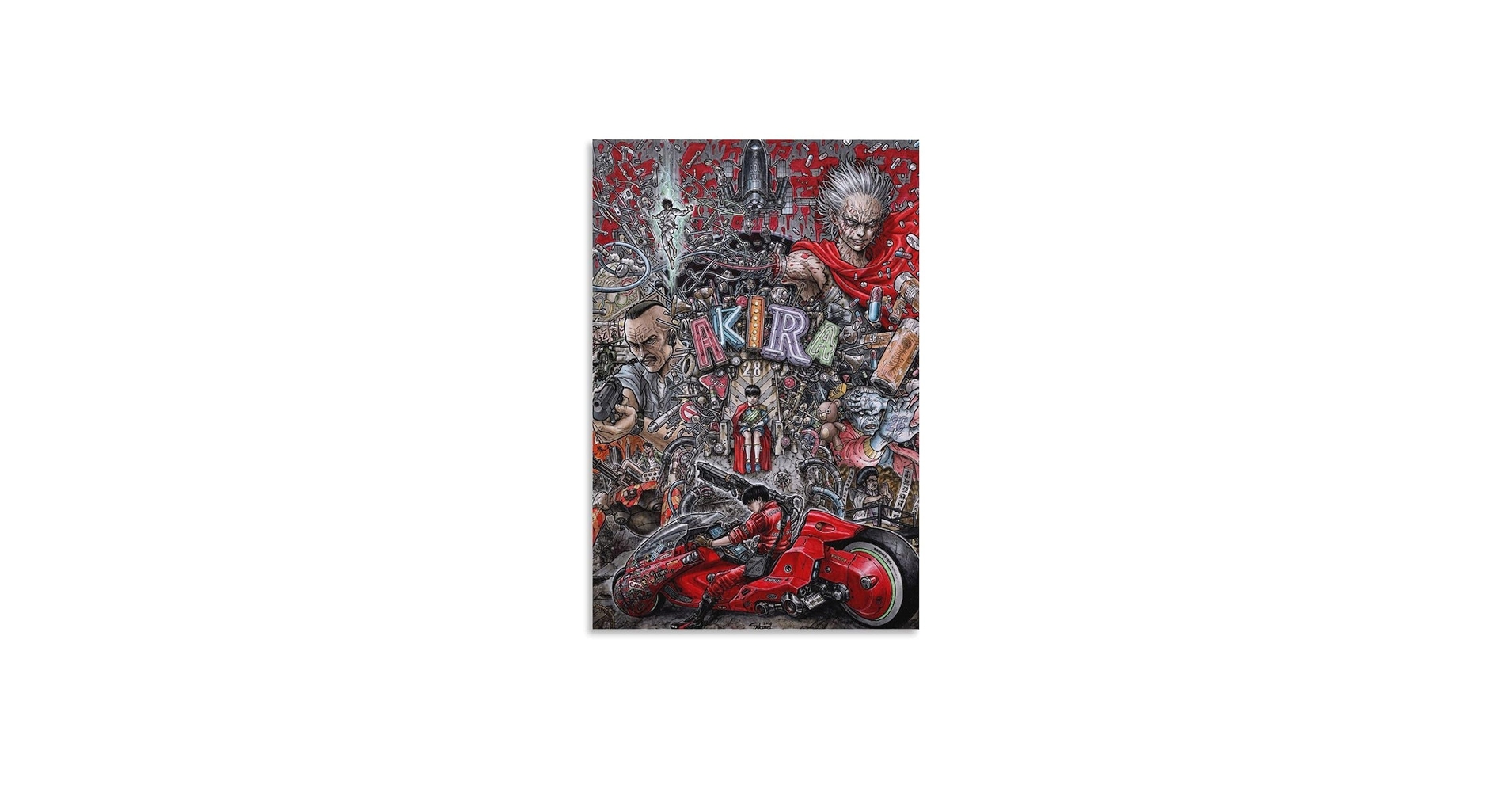 AKIRA アニメポスター 黒色フレーム Akira 1988 Movie Poster, High Quality Print, Animated Movie