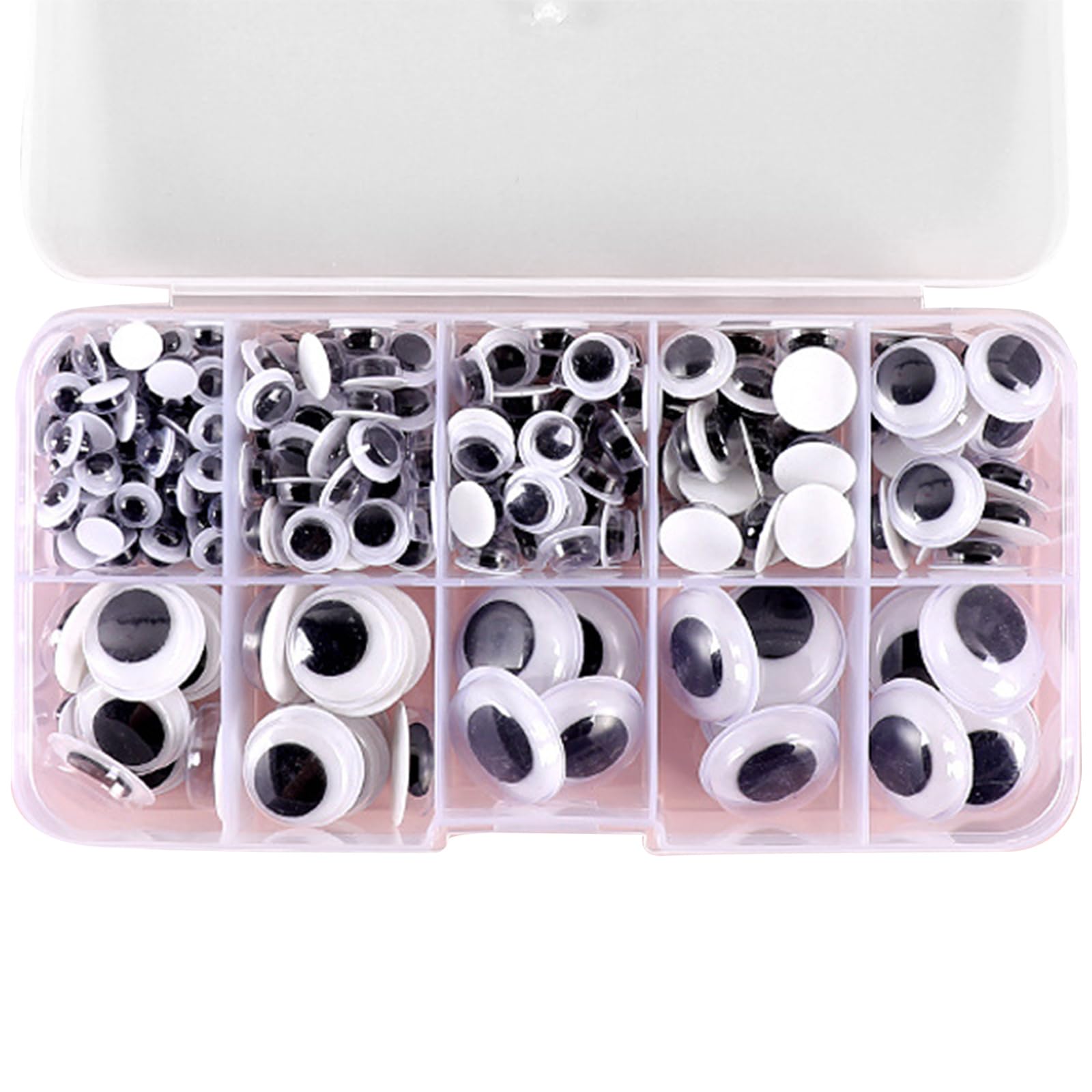 PANGBOER 260/350 / 750 / 1380Pcs Wiggle Eyes Adhesive Craft Eyes Sticker for Scrapbooking Crochet Doll Art Craft Toy Accessories Wiggle