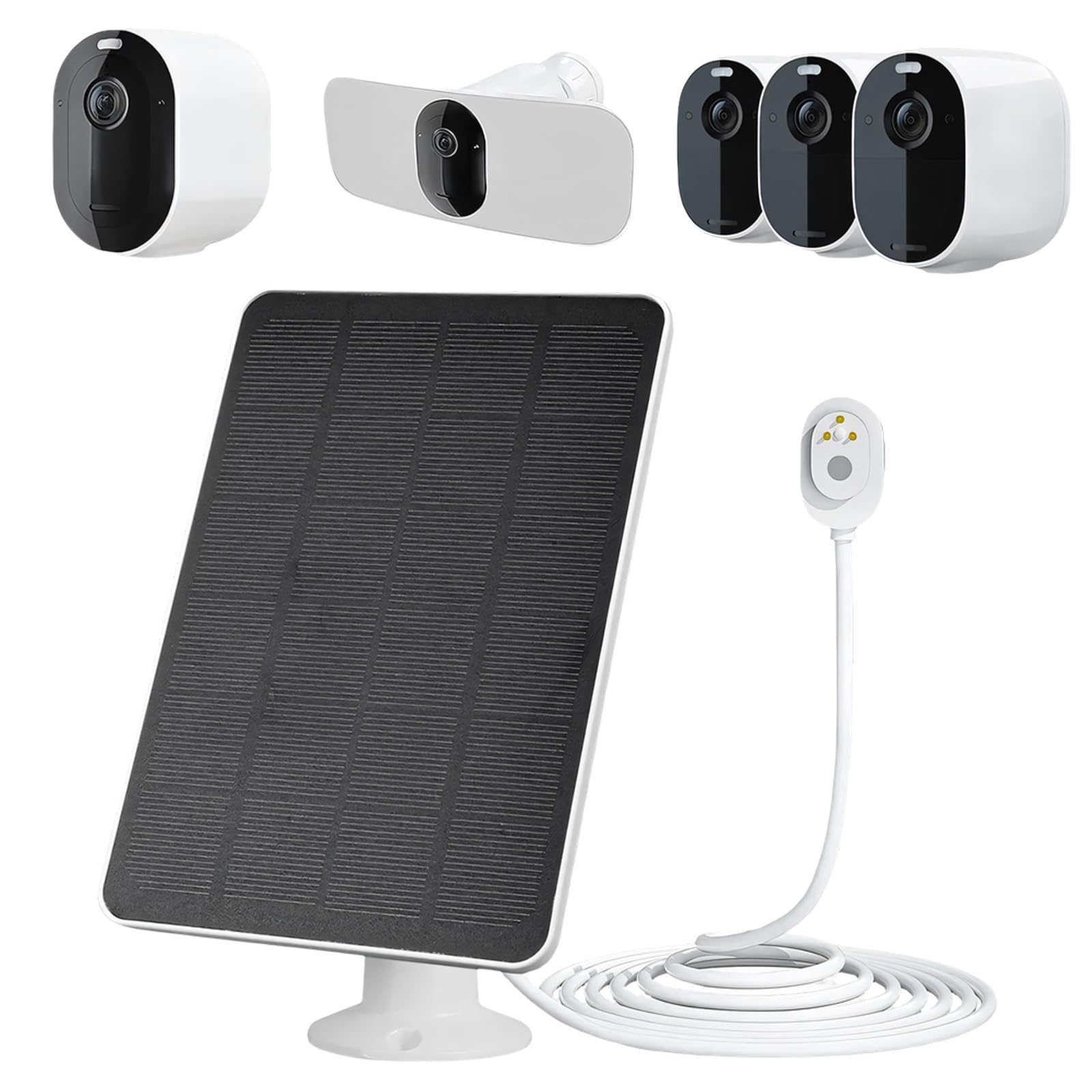 Elnwnnkc White Portable Solar Charging Unit For Cameras Lightweight Abs Build Energy Harvesting Continuous Power Solar Panel