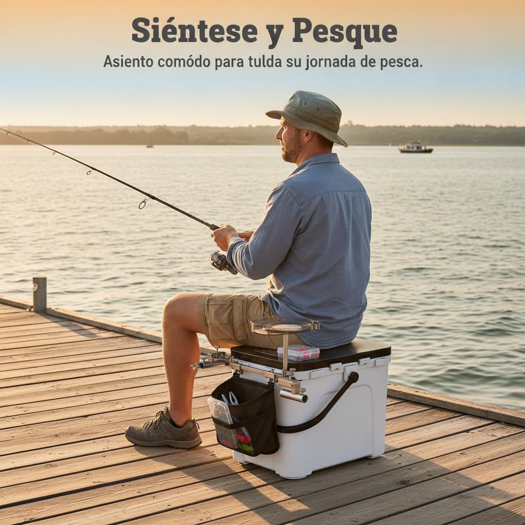 Sitzkiepe Angelhock mit Angelzubehör Aufbewahrung, Fishing, b Fischen