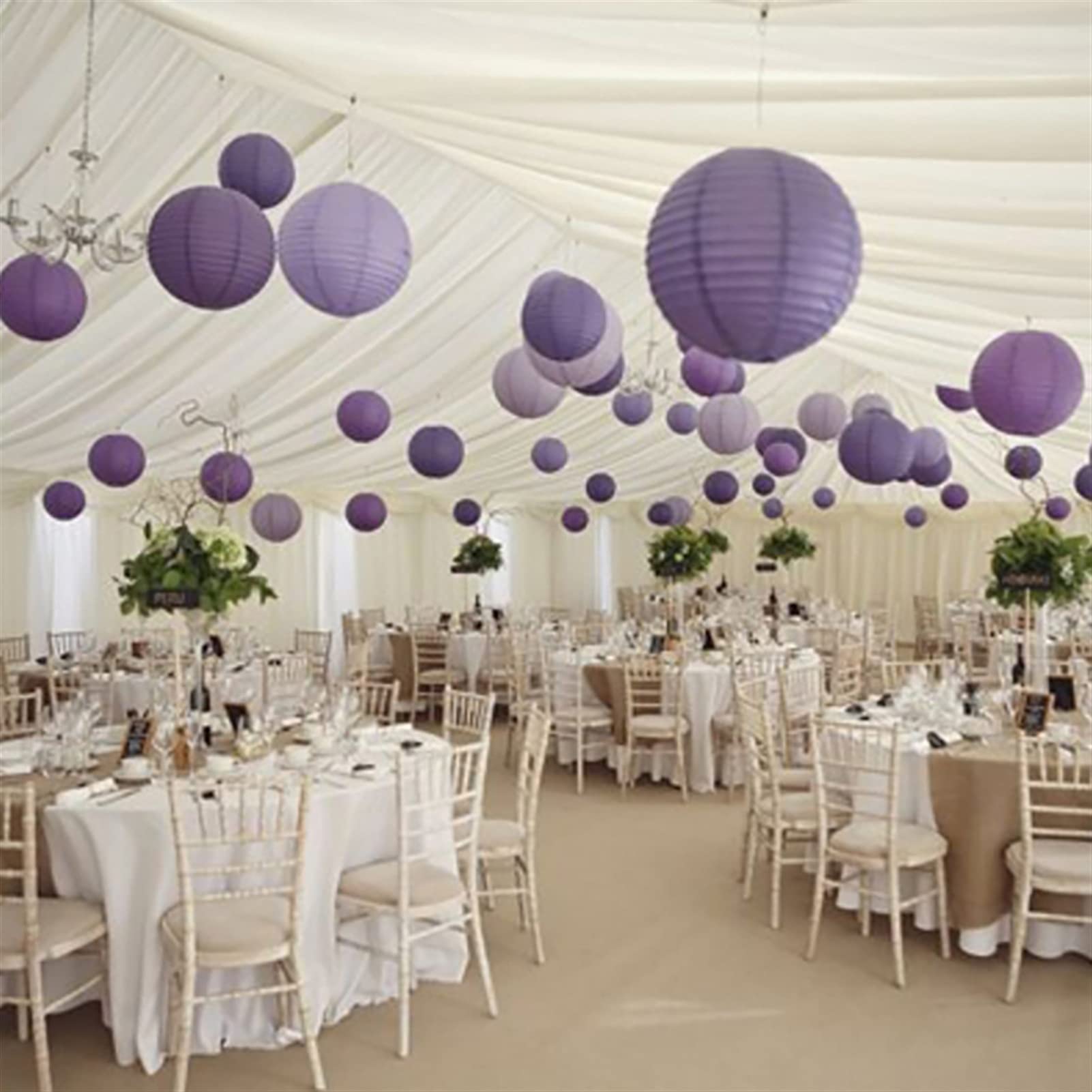 Festival de farolillos 20 piezas/lote tamaño de mezcla 6 '' - 12 '' farolillos de papel rosa bola de papel chino para decoración colgante privada de boda (color: blanco)