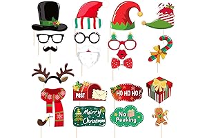 Amosfun 21PCS Christmas Photo Booth Props Kit