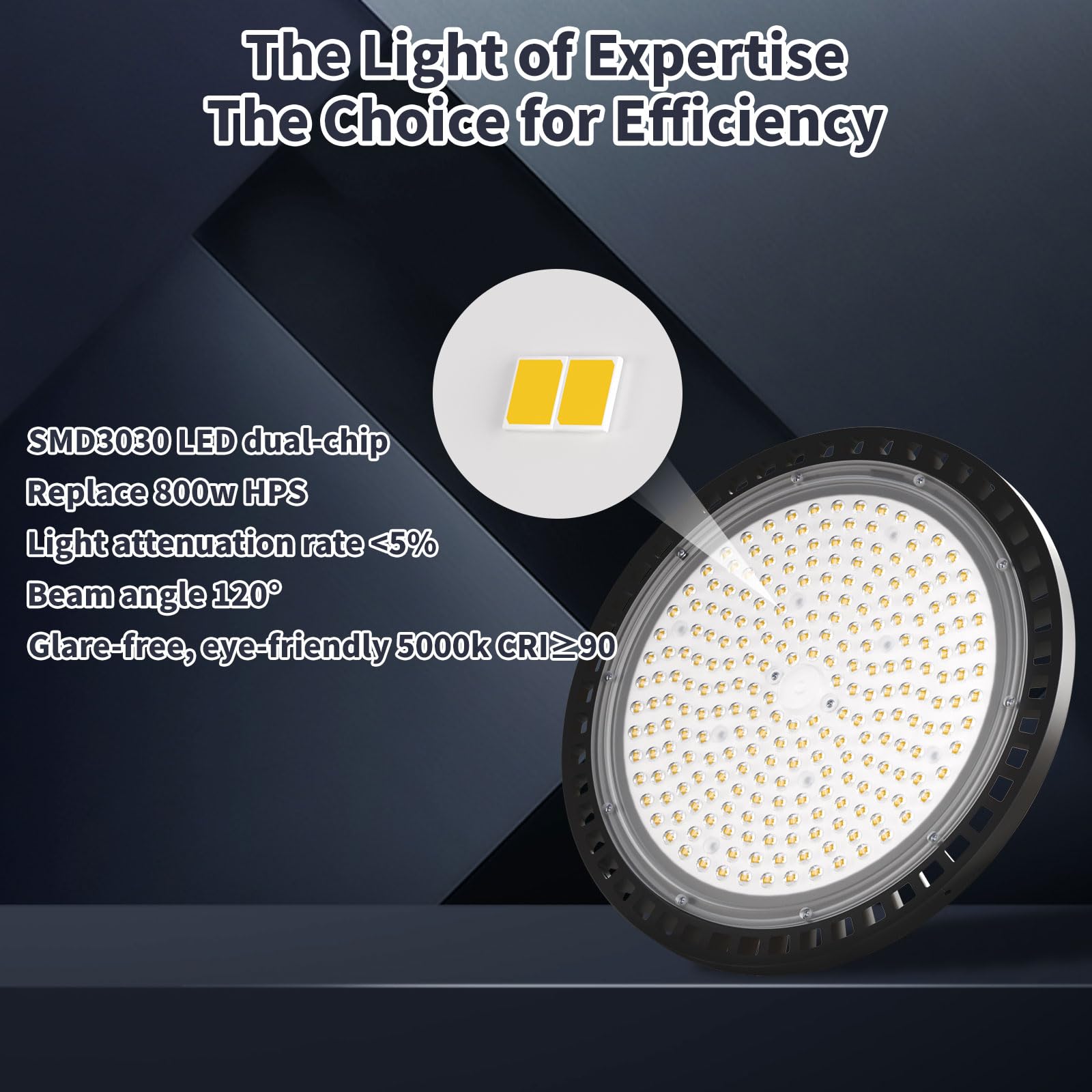 6 Pack UFO LED High Bay Light 0-10V Dimmable 150W 27000LM 5000K - High Bay LED Shop Light — view 4